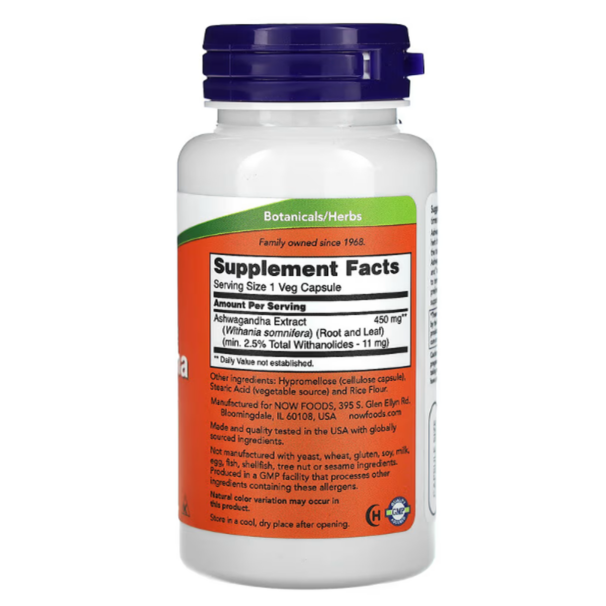 NOW Foods, Ashwagandha, Standardized Extract, 450 mg, 90 Veggie Capsules