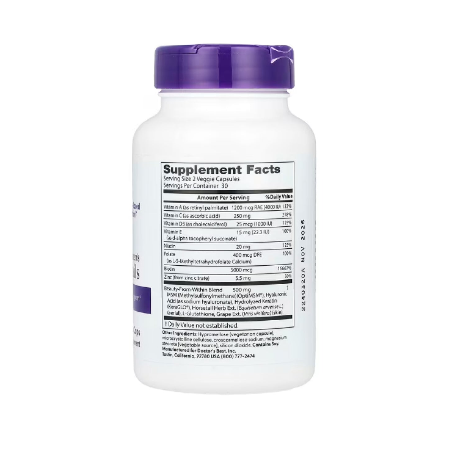 Doctor's Best, Women's Hair, Skin & Nails , 60 Veggies Caps