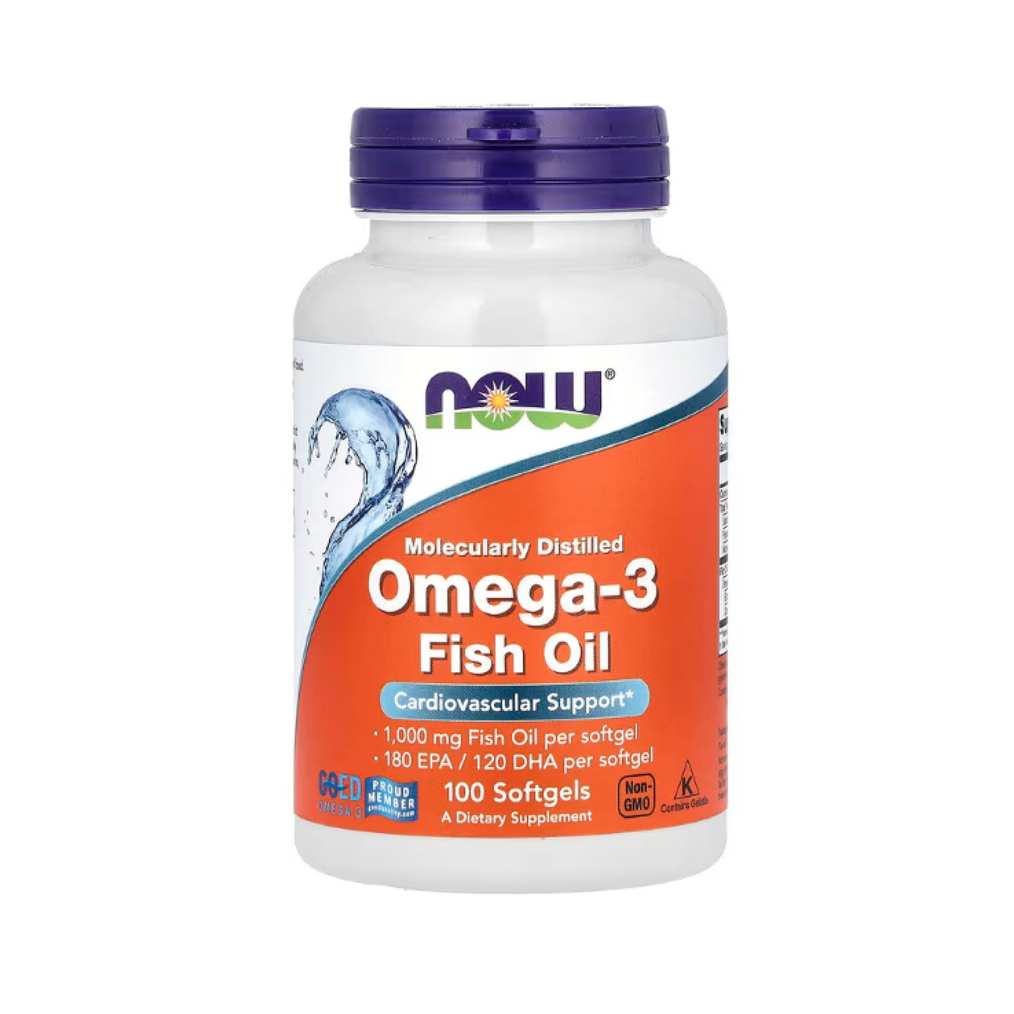 NOW Foods, Omega-3 Fish Oil, 1,000 mg, 180 EPA - 120 DHA, 100 Softgels