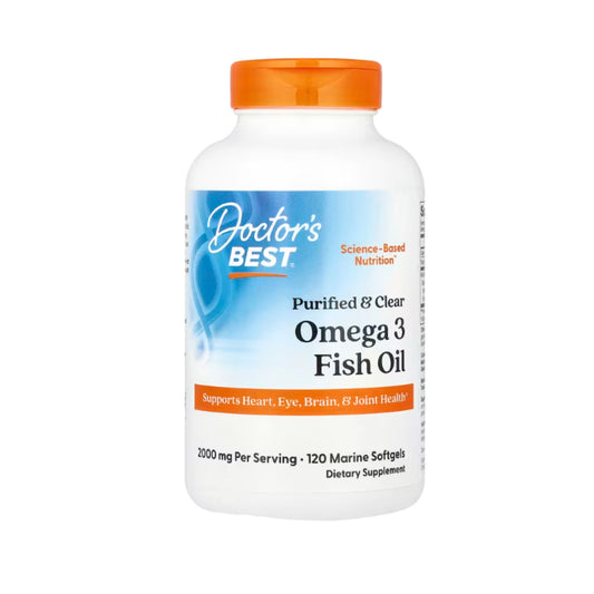 Doctor's Best, Purified & Clear Omega 3 Fish Oil, 2,000 mg, 120 Marine Softgels (1,000 mg per Softgel)