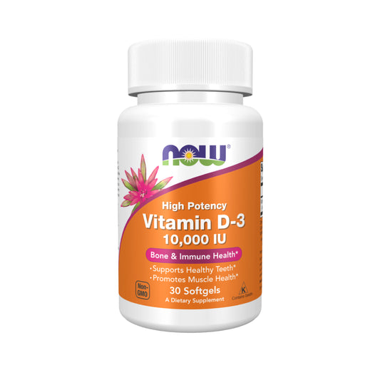 NOW Foods, Vitamin D-3, High Potency, 10,000 IU, 30 Softgels