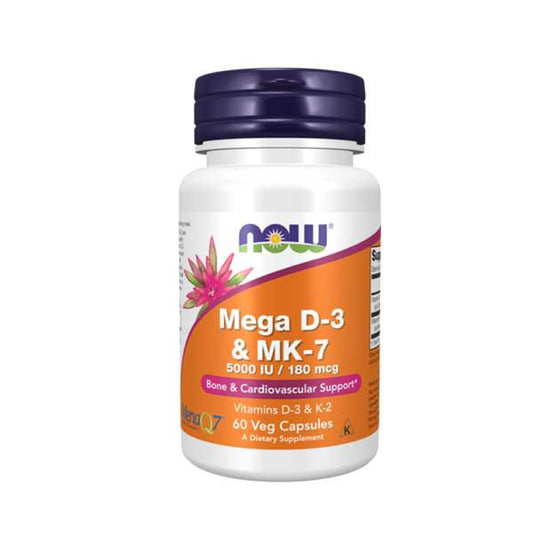 NOW Foods, Mega D-3 & MK-7, 5,000 IU / 180 mcg, 60 Capsules